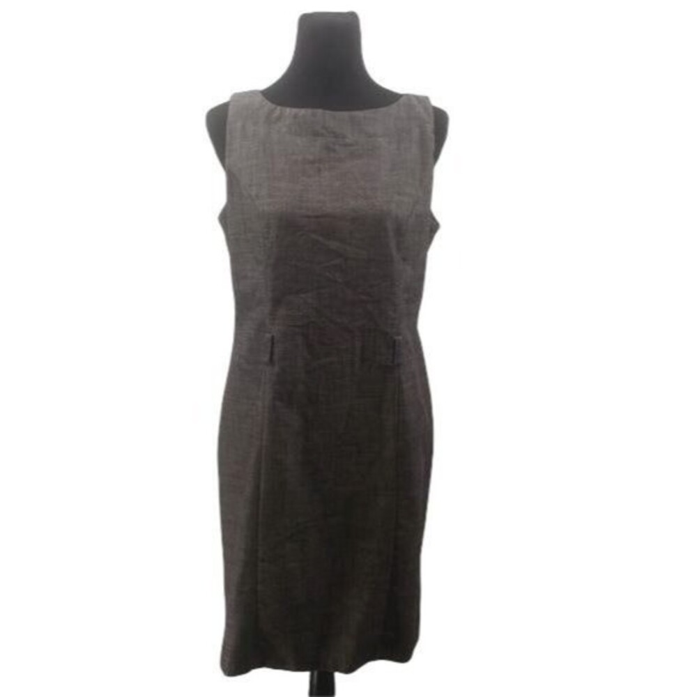 AGB Gray Business Career Office Sleeveless Sheath Dress sz 12